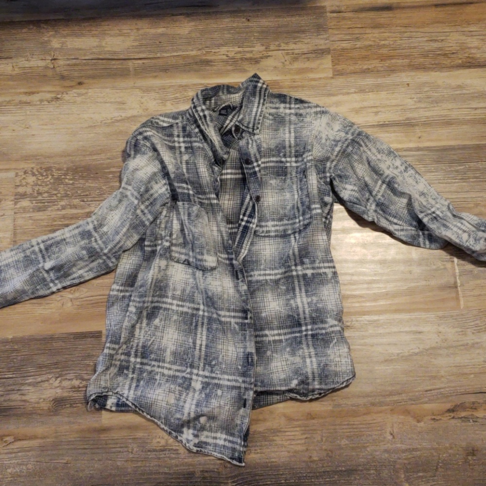 Bleach splattered flannel